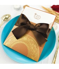 緞帶插卡喜帖 ribbon wedding invitations SN.S15004
